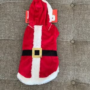 Santa costume Pet shoppe puppy dog hooded new w tags fits 12 - 19 lbs Christmas